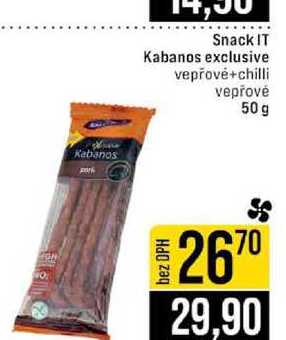 Snack IT Kabanos exclusive vepřové+chilli vepřové 50g 