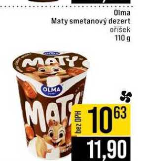 Olma Maty smetanový dezert oříšek 110 g 