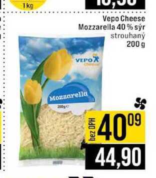 Vepo Cheese Mozzarella 40% sýr strouhaný 200 g