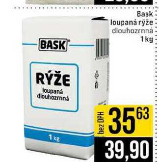 Bask loupaná rýže dlouhozrnná 1kg 