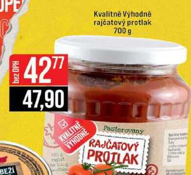 Kvalitně Výhodně rajčatový protlak 700 g 
