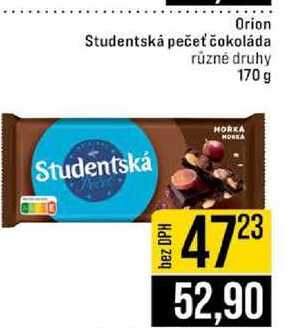 Orion Studentská pečeť čokoláda různé druhy 170g 