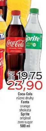 Coca-Cola různé druhy Fanta orange shokata Sprite original zero sugar 500 ml 