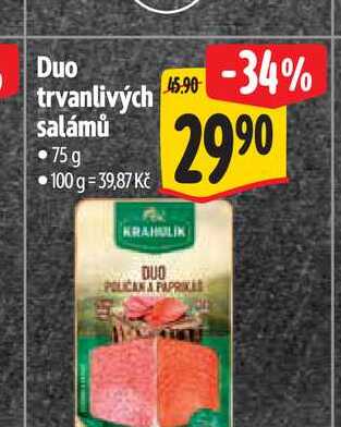 Duo trvanlivých salámů 75 g
