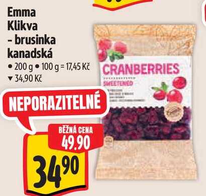 Emma Klikva - brusinka kanadská, 200 g  