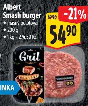 Albert Smash burger, 200 g  