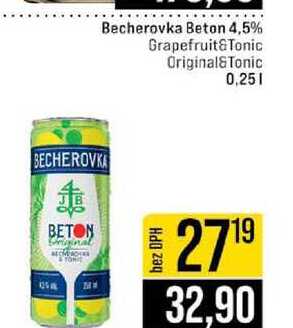 Becherovka Beton 4,5% Grapefruit&Tonic Original&Tonic 0,25l