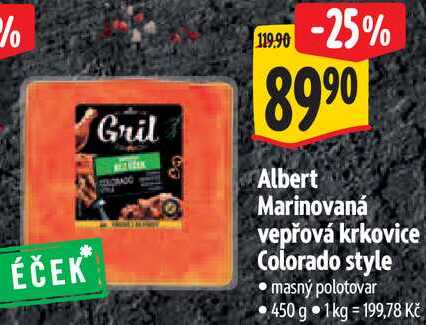 Albert Marinovaná vepřová krkovice Colorado style, 450 g