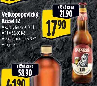Velkopopovický Kozel 12, 0,5 l