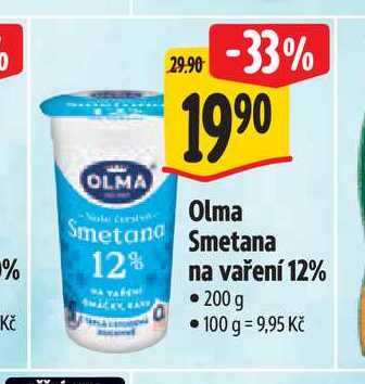   Olma Smetana na vaření 12% 200 g  v akci