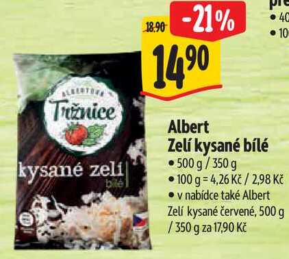 Albert Zelí kysané bílé, 500 g/350 g 