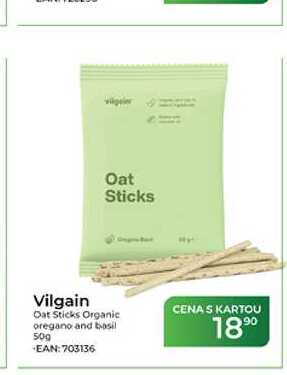 Vilgain Oat Sticks Organic oregano and basil 50g
