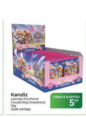 Kandiz sušenky PawPatrol Cloudiz Bag Strawberry 25g