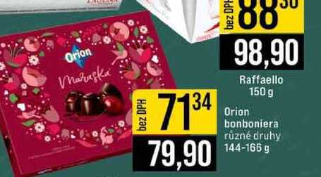 Orion bonboniera různé druhy 144-166 g 