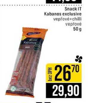 Snack IT Kabanos exclusive vepřové+chilli vepřové 50 g 