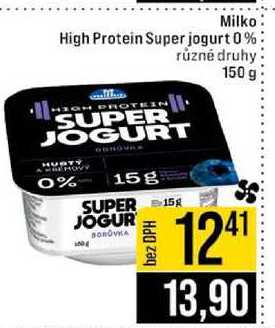 Milko High Protein Super jogurt 0% různé druhy 150 g