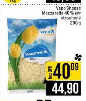 Vepo Cheese Mozzarella 40% sýr strouhaný 200g