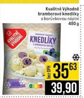 Kvalitně Výhodně bramborové knedlíky s borůvkovou náplni 480 g 