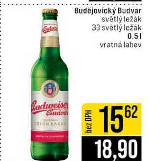 Budějovický Budvar světlý ležák 33 světlý ležák 0,5l