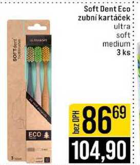 Soft Dent Eco zubní kartáček ultra soft medium 3 ks 