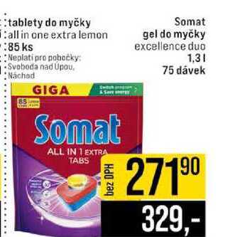 Somat gel do myčky excellence duo 1,3l 75 dávek 