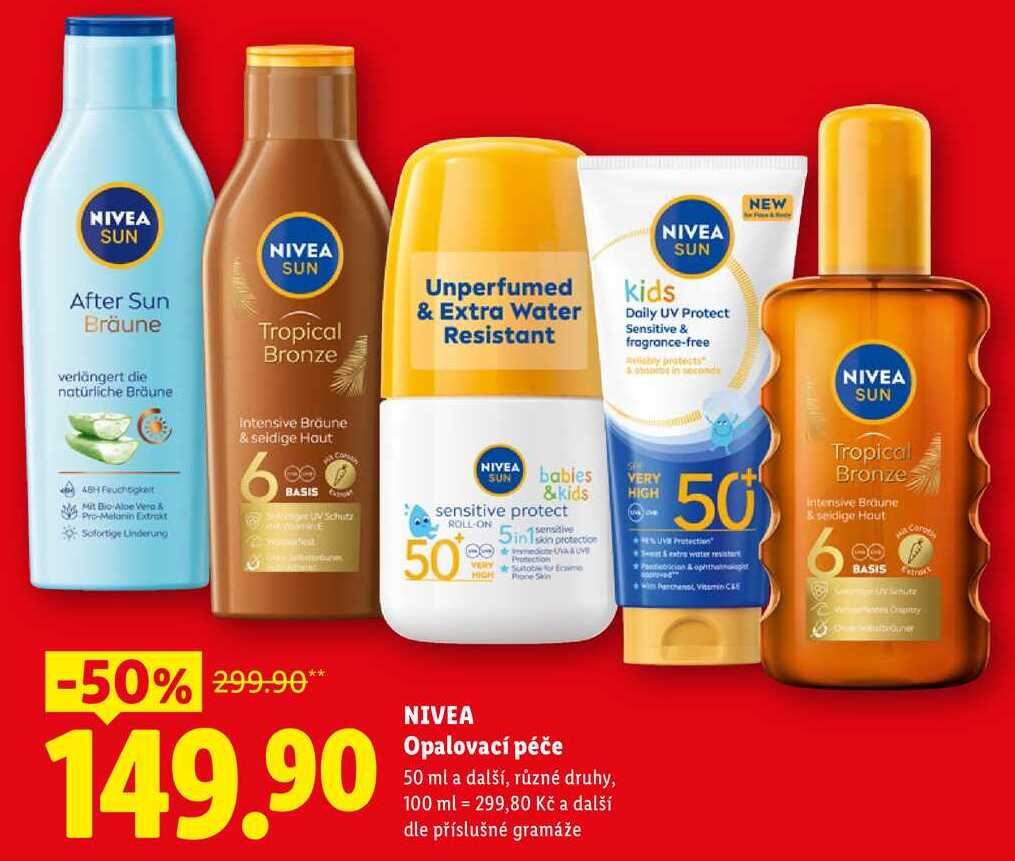 NIVEA Opalovací péče, 50 ml a další