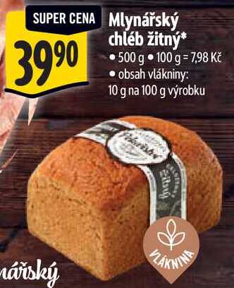 Mlynářský chléb žitný, 500 g 