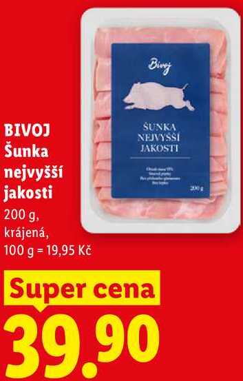 BIVOJ Šunka nejvyšší jakosti, 200 g
