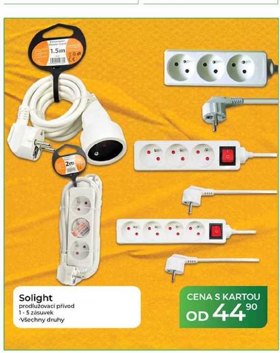 Solight prodlužovací přívod 1-5 zásuvek
