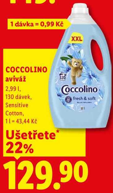 COCCOLINO aviváž, 2,99 l/130 dávek