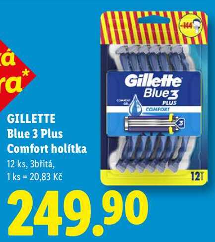 GILLETTE Blue 3 Plus Comfort holítka, 12 ks