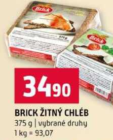 BRICK ŽITNÝ CHLÉB 375 g vybrané druhy 