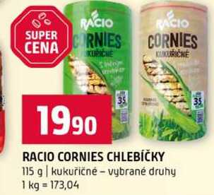 RACIO CORNIES CHLEBÍČKY 115 g kukuřičné vybrané druhy