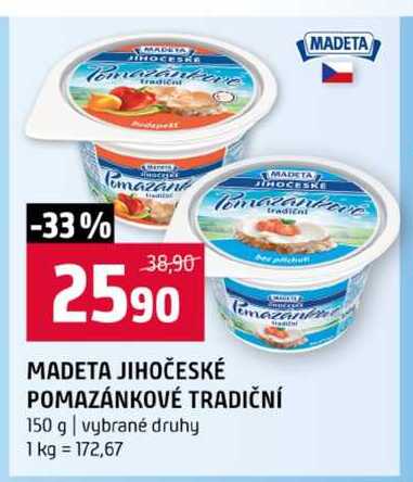 MADETA JIHOČESKÉ POMAZÁNKOVÉ TRADIČNÍ 150 g vybrané druhy 