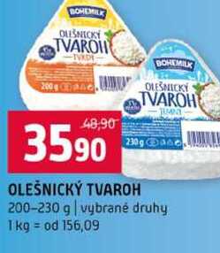 OLEŠNICKÝ TVAROH 200-230 g vybrané druhy 