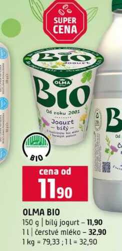 OLMA BIO 150 g bílý jogurt 1l čerstvé mléko 