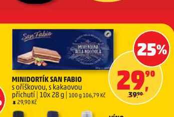 MINIDORTÍK SAN FABIO s oříškovou, s kakaovou příchutí 10x 28g