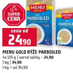 MENU GOLD RÝŽE PARBOILED 4x 125 g varné sáčky 