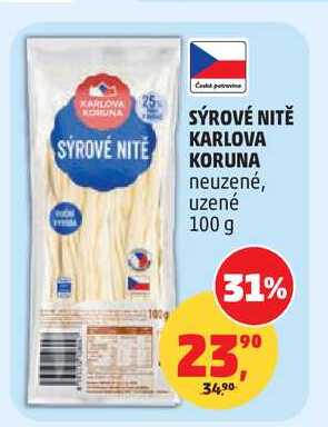 SÝROVÉ NITĚ KARLOVA KORUNA neuzené, uzené 100 g