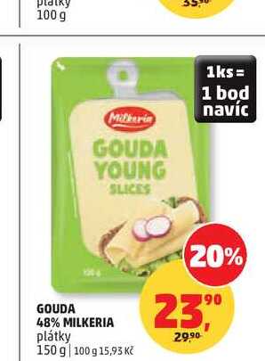 GOUDA 48% MILKERIA plátky 150 g