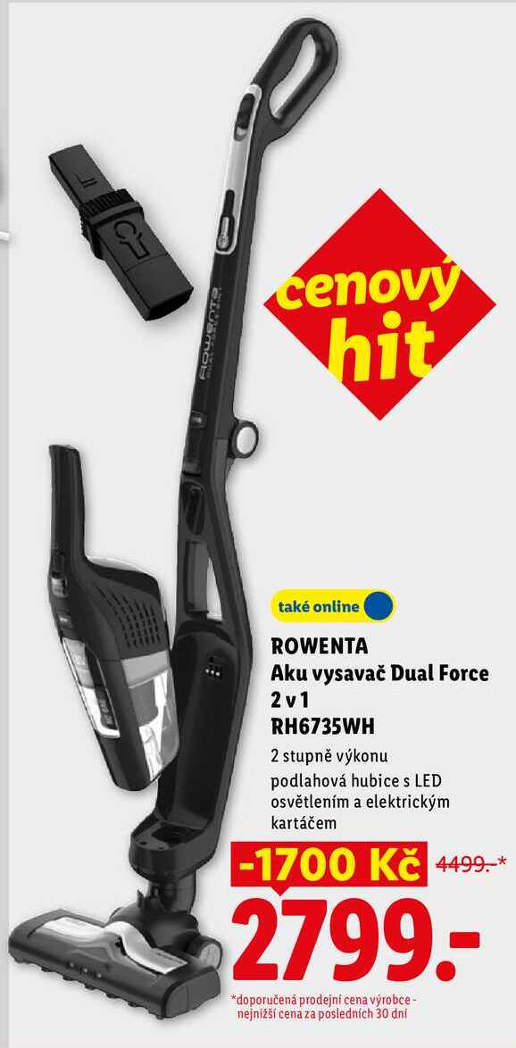 ROWENTA Aku vysavač Dual Force 2 v1 RH6735WH 