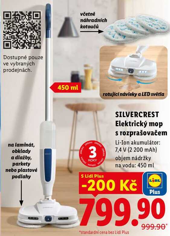 SILVERCREST Elektrický mop s rozprašovačem