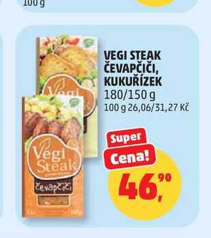 VEGI STEAK ČEVAPČIČI, KUKUŘÍZEK 180/150 g