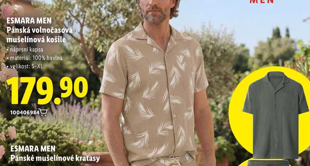 ESMARA MEN Pánská volnočasová mušelínová košile 