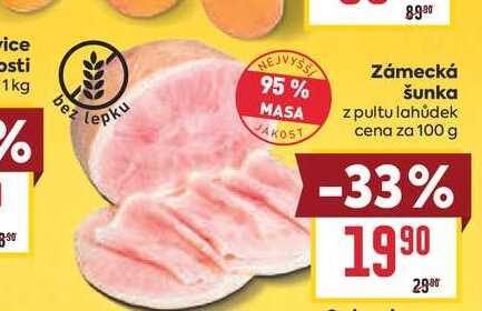 Zámecká šunka z pultu lahůdek cena za 100 g 