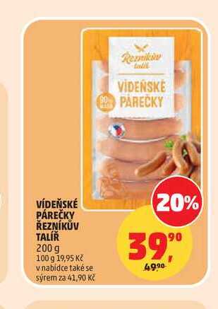 VÍDEŇSKÉ PÁREČKY ŘEZNÍKŮV TALÍŘ 200 g