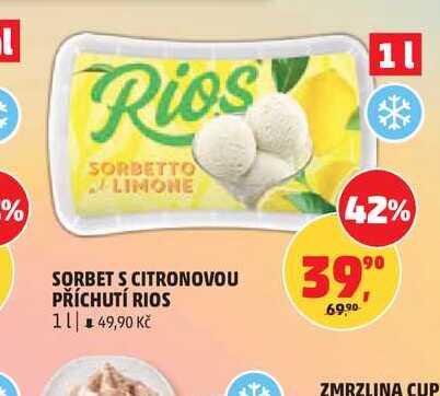 SORBET S CITRONOVOU PŘÍCHUTÍ RIOS 1l
