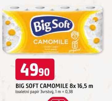 BIG SOFT CAMOMILE 8x 16,5 m toaletní papír 3vrstvý