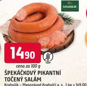 ŠPEKÁČKOVÝ PIKANTNÍ TOČENÝ SALÁM 100g