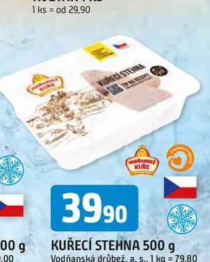 Vodňanské Kuře Kuřecí stehna 500g mražené
